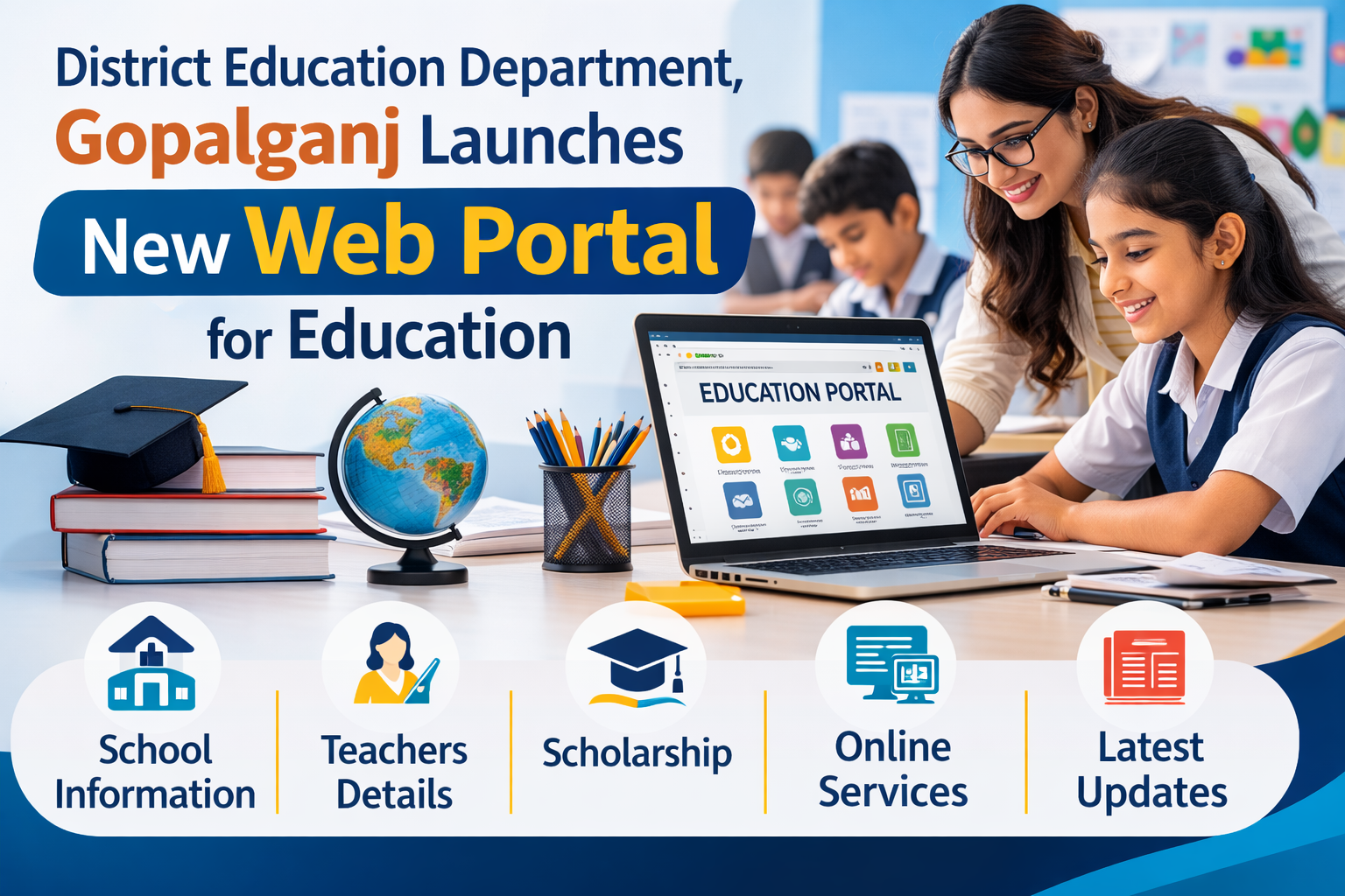 जिला शिक्षा विभाग गोपालगंज ने शिक्षा से जुड़ा नया वेब पोर्टल लॉन्च किया